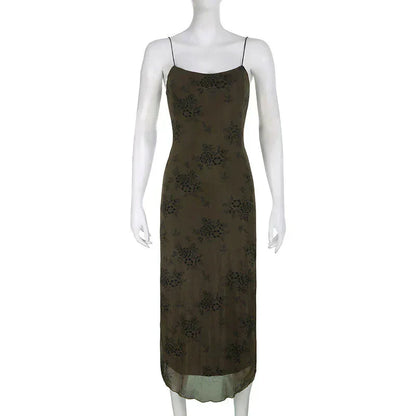 Pauline Laurent® | Robe vintage en dentelle florale avec superposition transparente