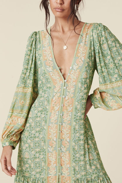 Pauline Laurent® | robe maxi imprimée avec boutons