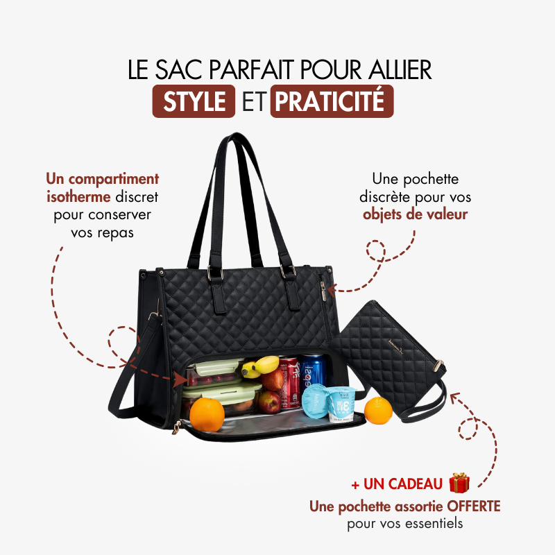 Sac à main 3-EN-1 En Cuir + Pochette Assortie (OFFERTE)