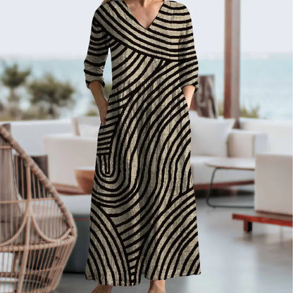 Ayla | Chic Vintage Striped Robe