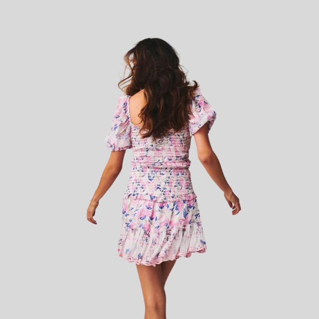 Pauline Laurent® | Robe florale à manches bouffantes