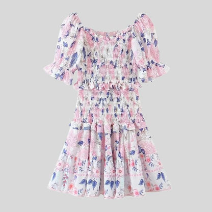 Pauline Laurent® | Robe florale à manches bouffantes