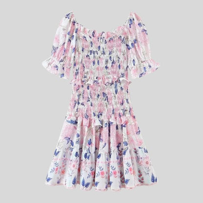 Pauline Laurent® | Robe florale à manches bouffantes