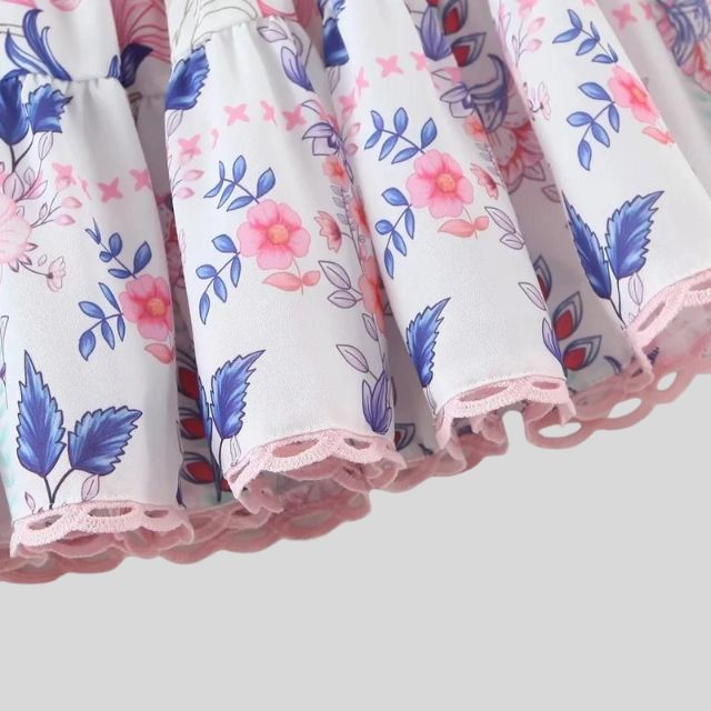 Pauline Laurent® | Robe florale à manches bouffantes