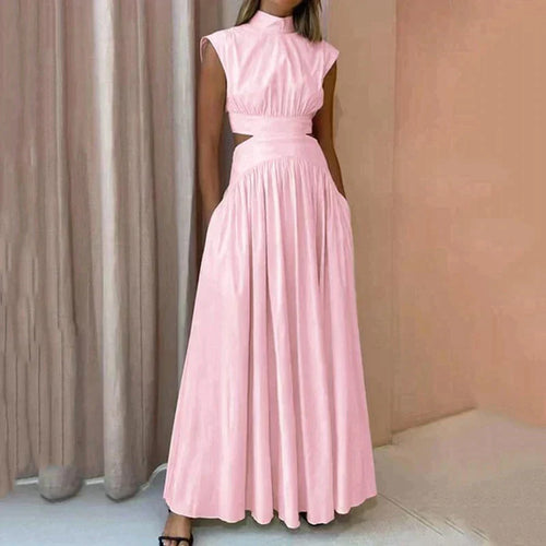 Robe Longue Élégante à Côtés Ouverts Coupe Sophistiquée Fluide