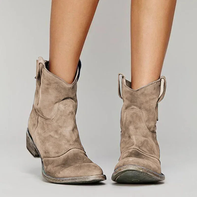 Bottes cowboy vintage western pour femmes à talon et cheville
