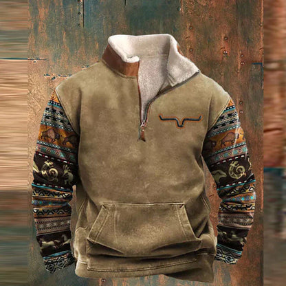 Donir™ | Pull Ethnique en Coton à Quart de Zip
