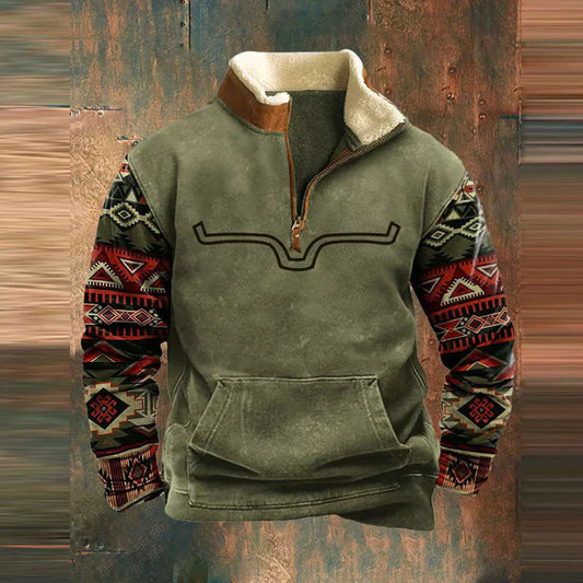 Donir™ | Pull Ethnique en Coton à Quart de Zip