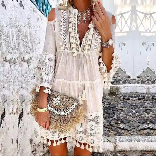 Sorelle™ - Robe Corfou Élégante et Artisanale