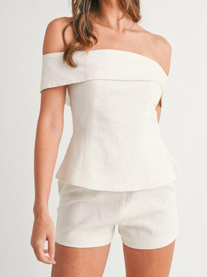 Ensemble deux pièces en coton et lin