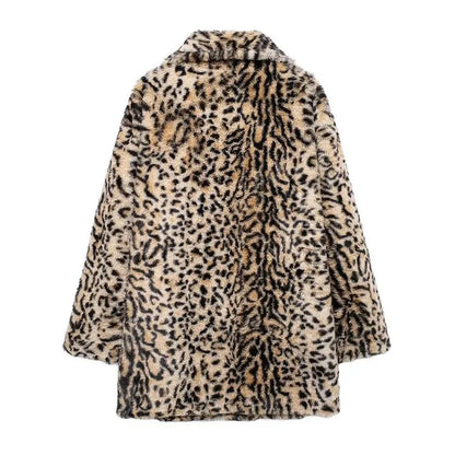 Elodie Lavin® | Manteau en fausse fourrure à imprimé léopard