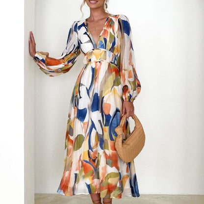 Pauline Laurent® | Robe longue bohème avec décolleté en V