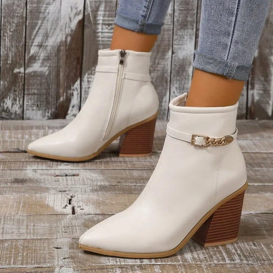 Sophie Paris® I Bottes courtes à talons hauts avec fermeture éclair