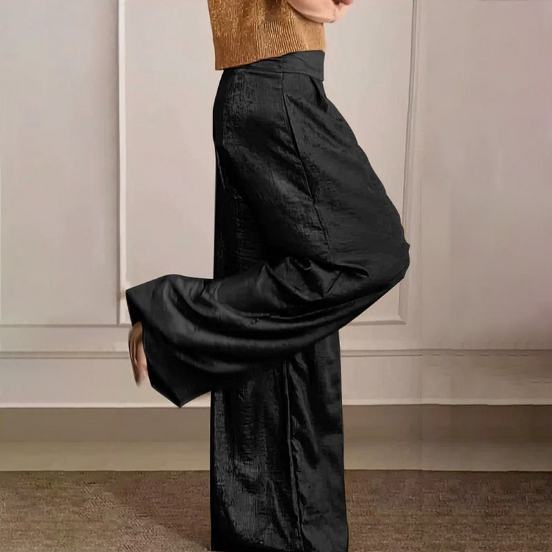 Pantalon vintage décontracté en couleurs métallisées pour dames