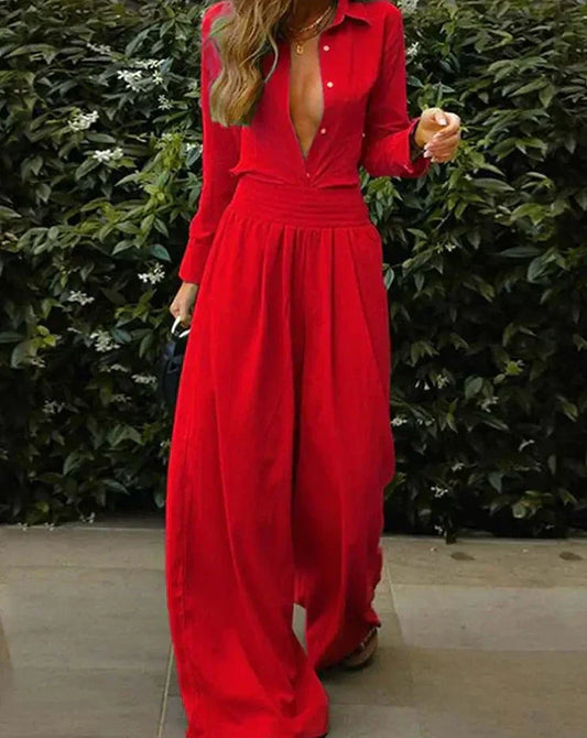 Combinaison Élégante Vintage Femmes à Taille Élastique