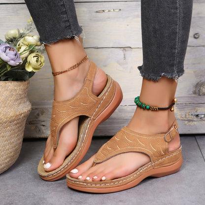 Sandales Plates Femme Confortables À Bout Ouvert