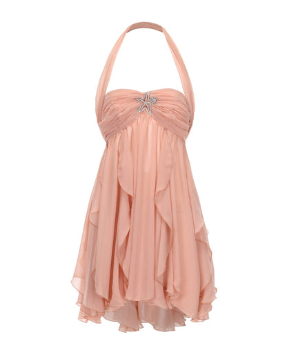 Robe à col licou fleurie