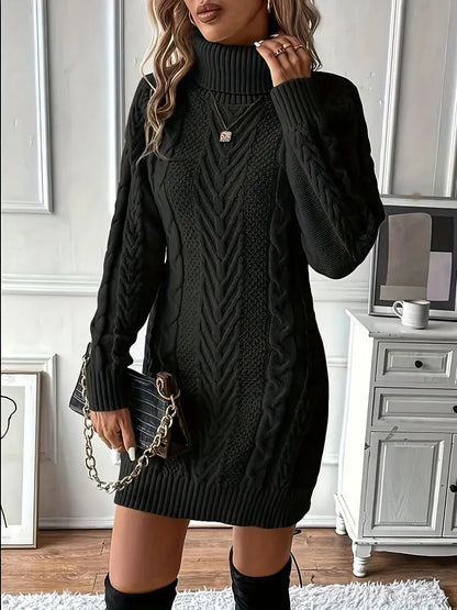 Robe pull en tricot torsadé pour femme élégante