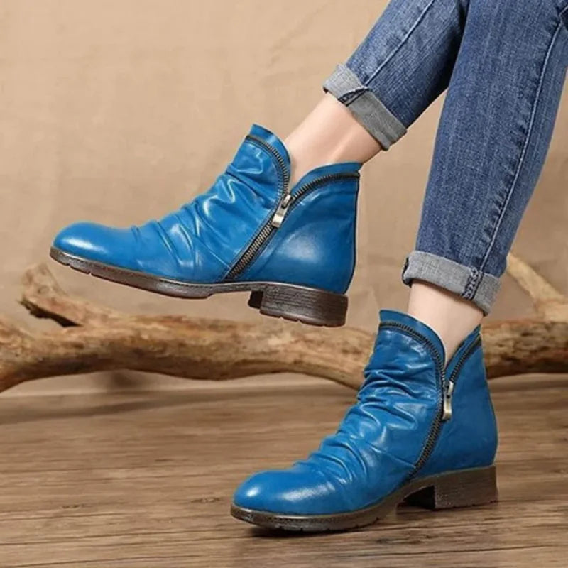 Bottines Orthopédiques En Cuir Avec Fermeture Éclair