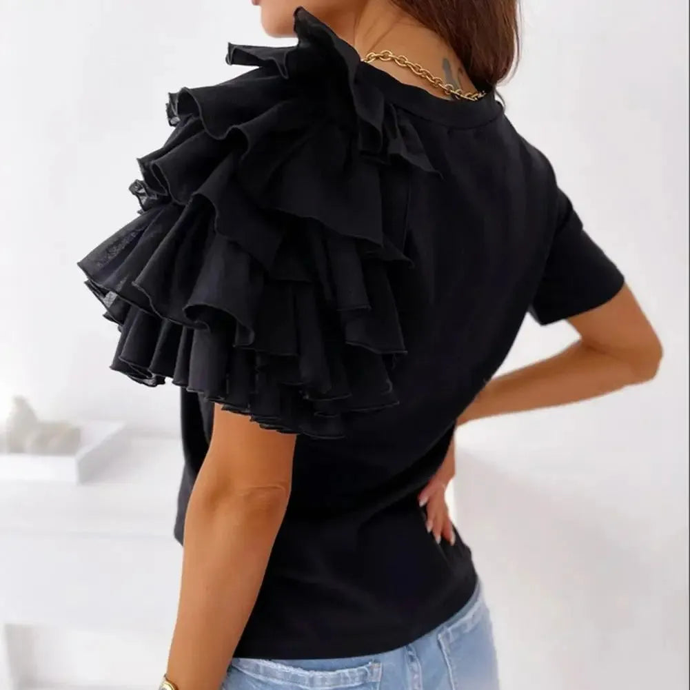 Élodie Lavin® | blouse à volant asymétrique