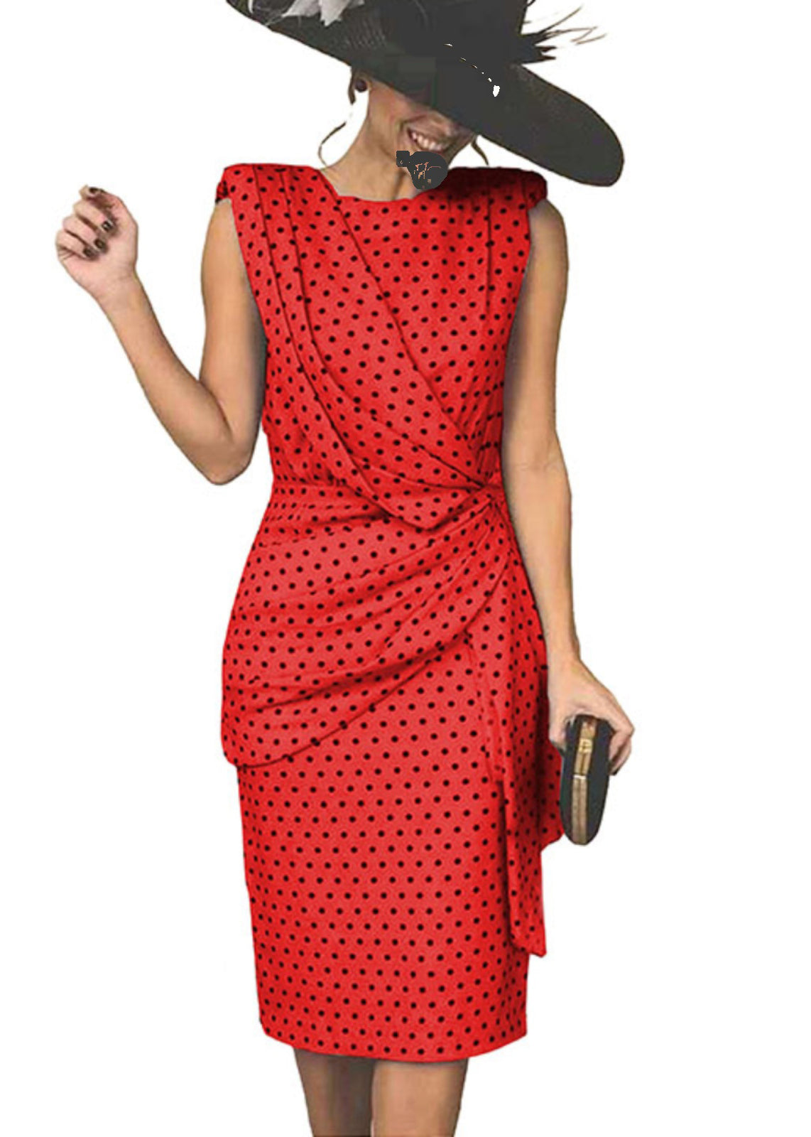 Robe portefeuille asymétrique à pois bleus bohème pour l'été