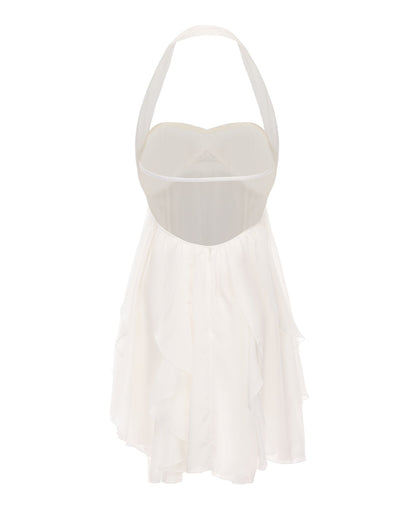 Robe à col licou fleurie