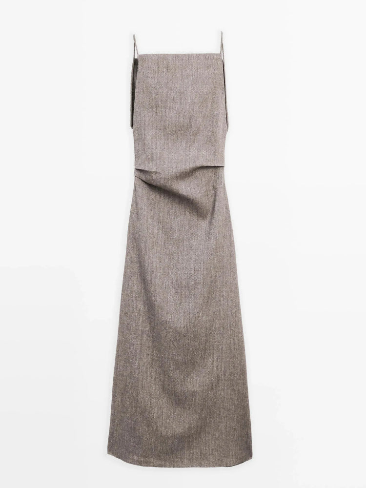 Robe longue en mélange de lin pour un style estival aéré