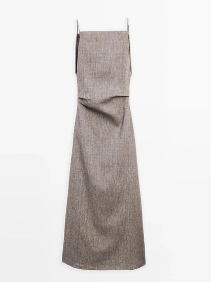 Robe longue en mélange de lin pour un style estival aéré