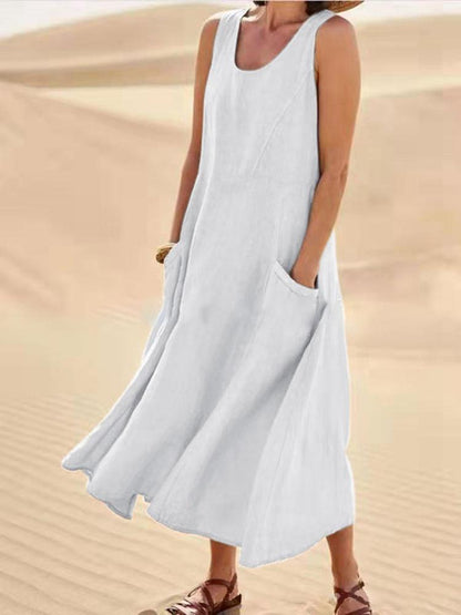 Naysi™ | Robe Élégante en Lin et Coton