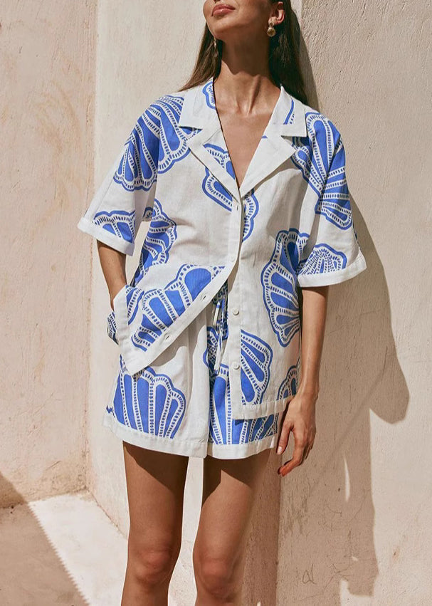 Alice Leroy® | Ensemble estival ample à imprimé deux pièces avec haut et short