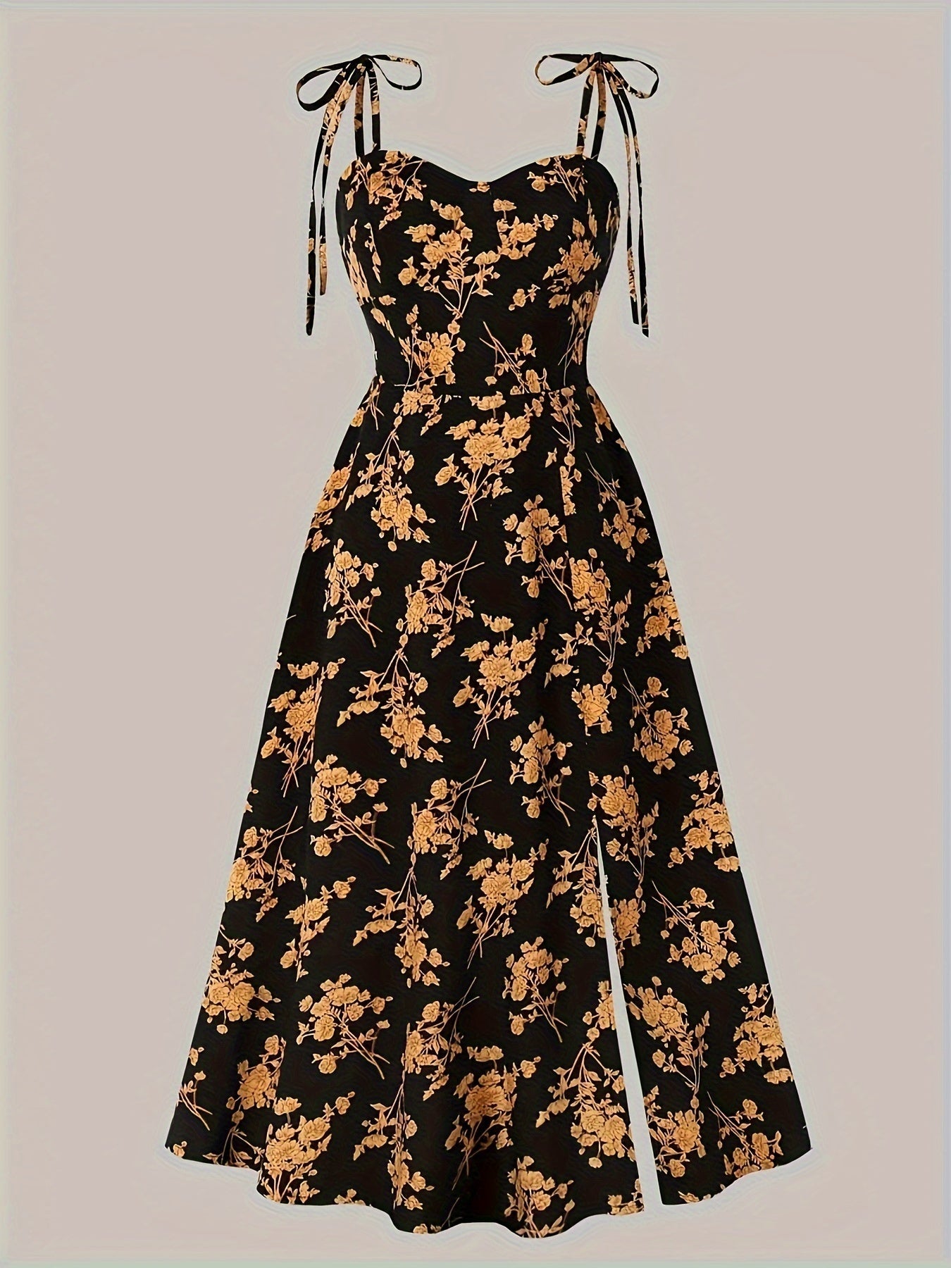 Robe Florale Sans Manches À Col Cœur Pour Femme