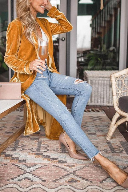 Manteau Kimono en Velours pour Couches Confortables et Élégantes