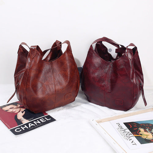 Sac fourre tout en cuir vieilli