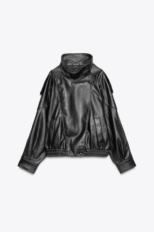 Veste noire en similicuir