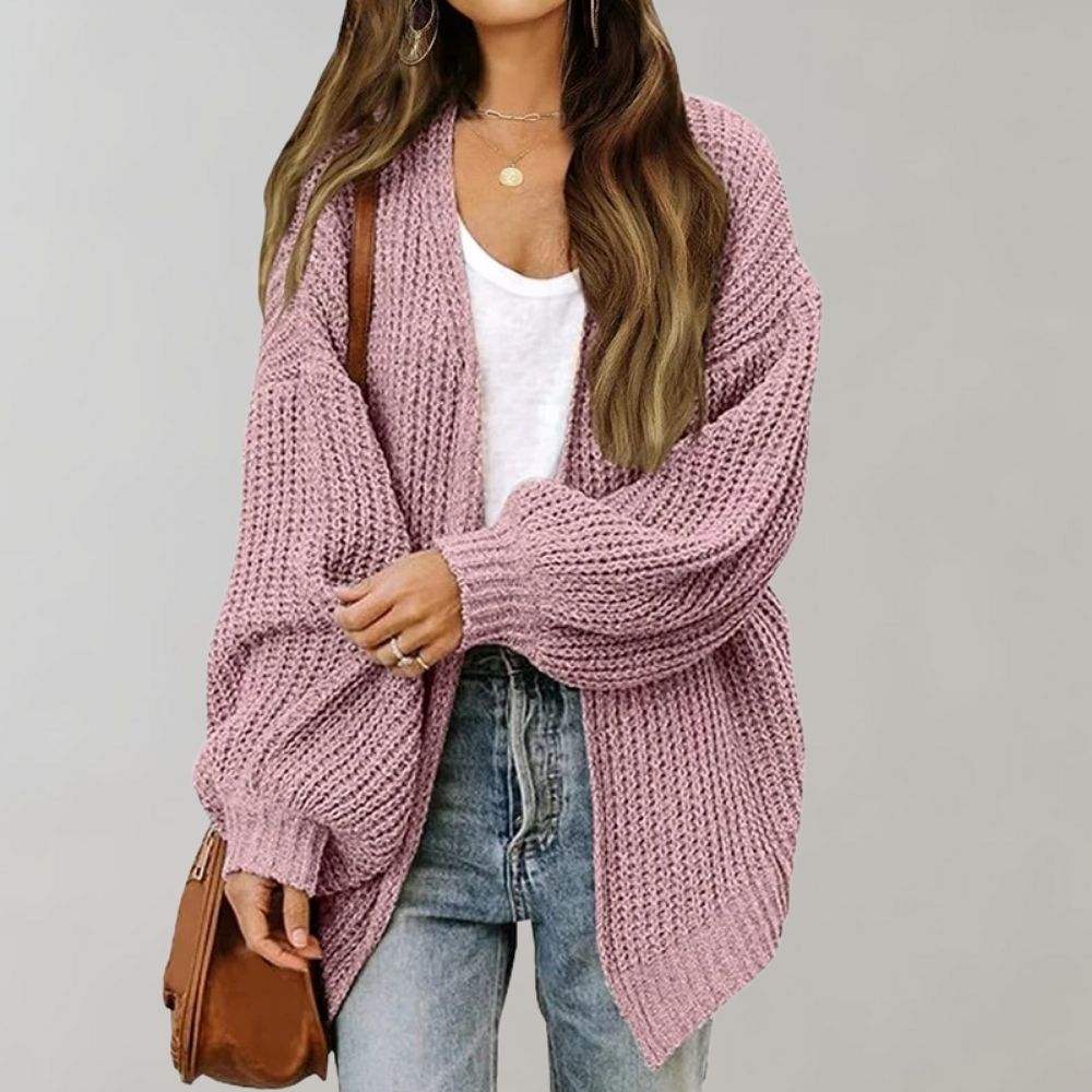 Cardigan ample en maille douce à manches évêques