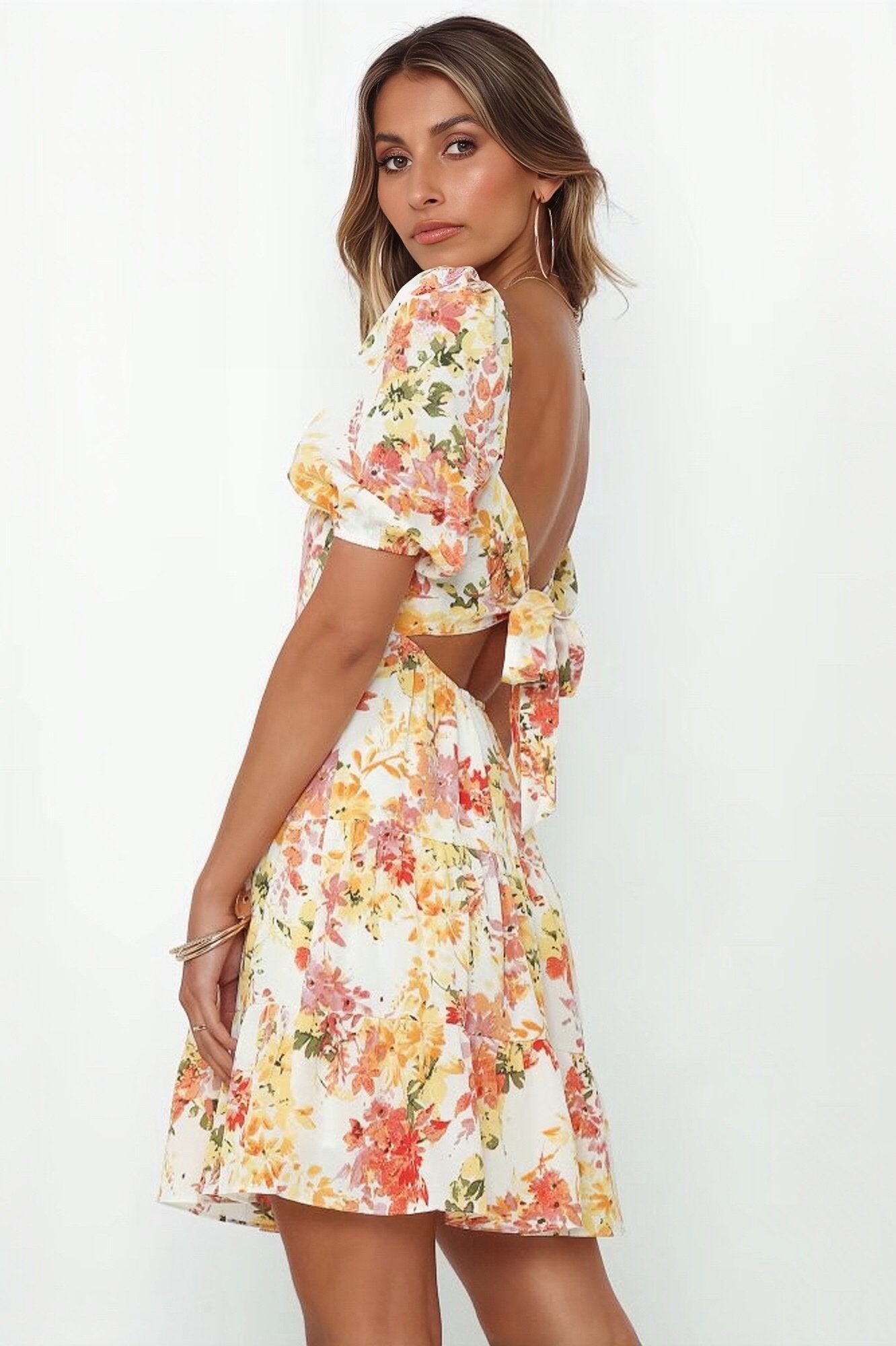 Pauline Laurent® | Mini-robe imprimée avec nœud papillon