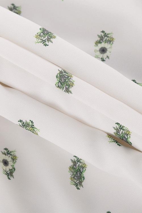 Pauline Laurent® | Robe midi imprimée avec nœud papillon et fente