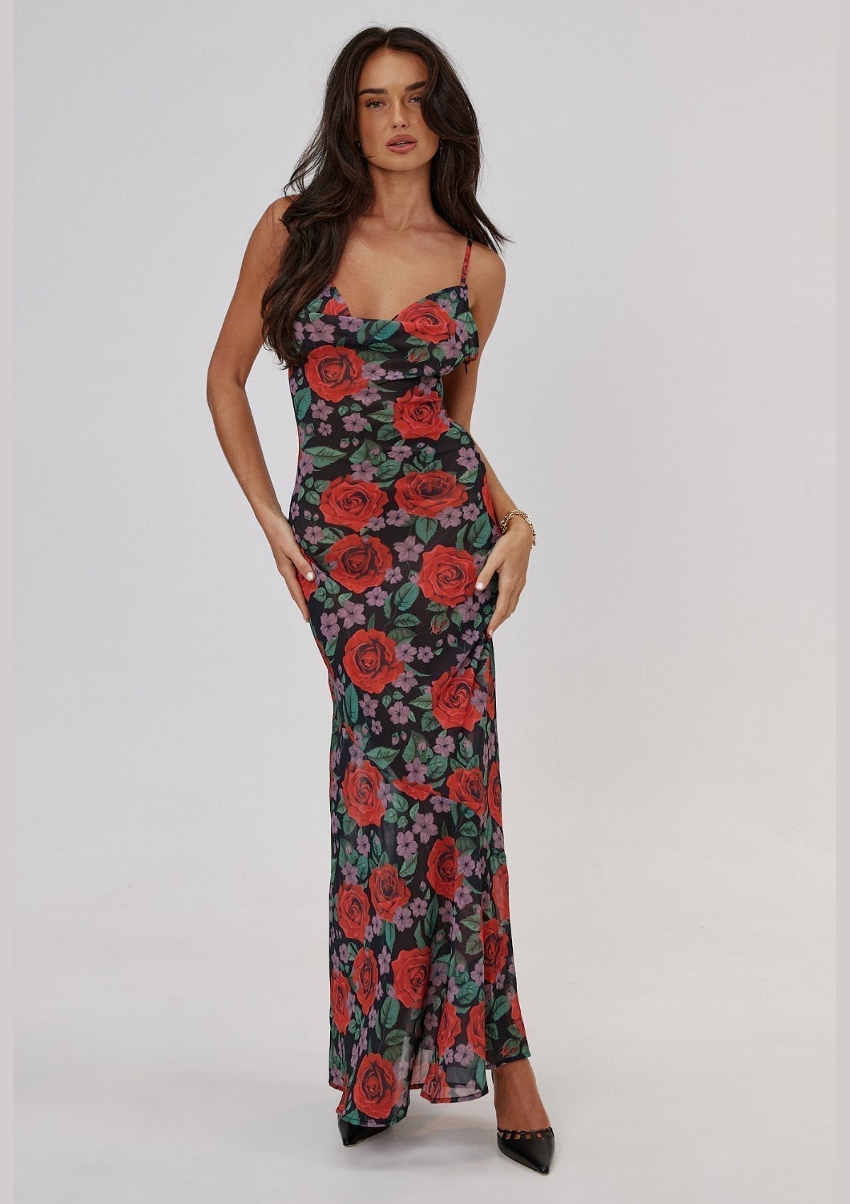 Pauline Laurent® | Floral Maxi robe slip imprimée