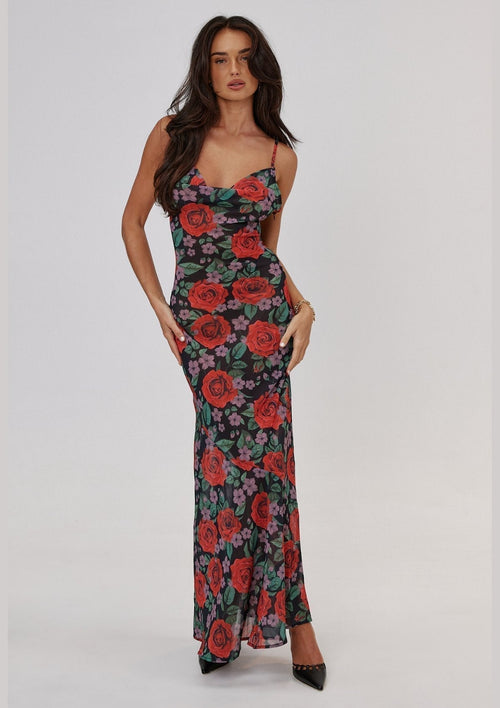 Pauline Laurent® | Floral Maxi robe slip imprimée