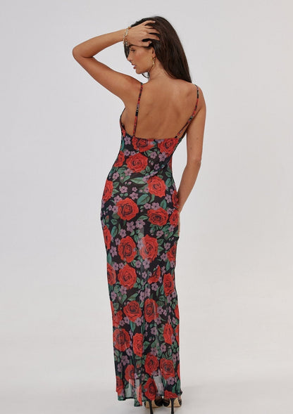 Pauline Laurent® | Floral Maxi robe slip imprimée
