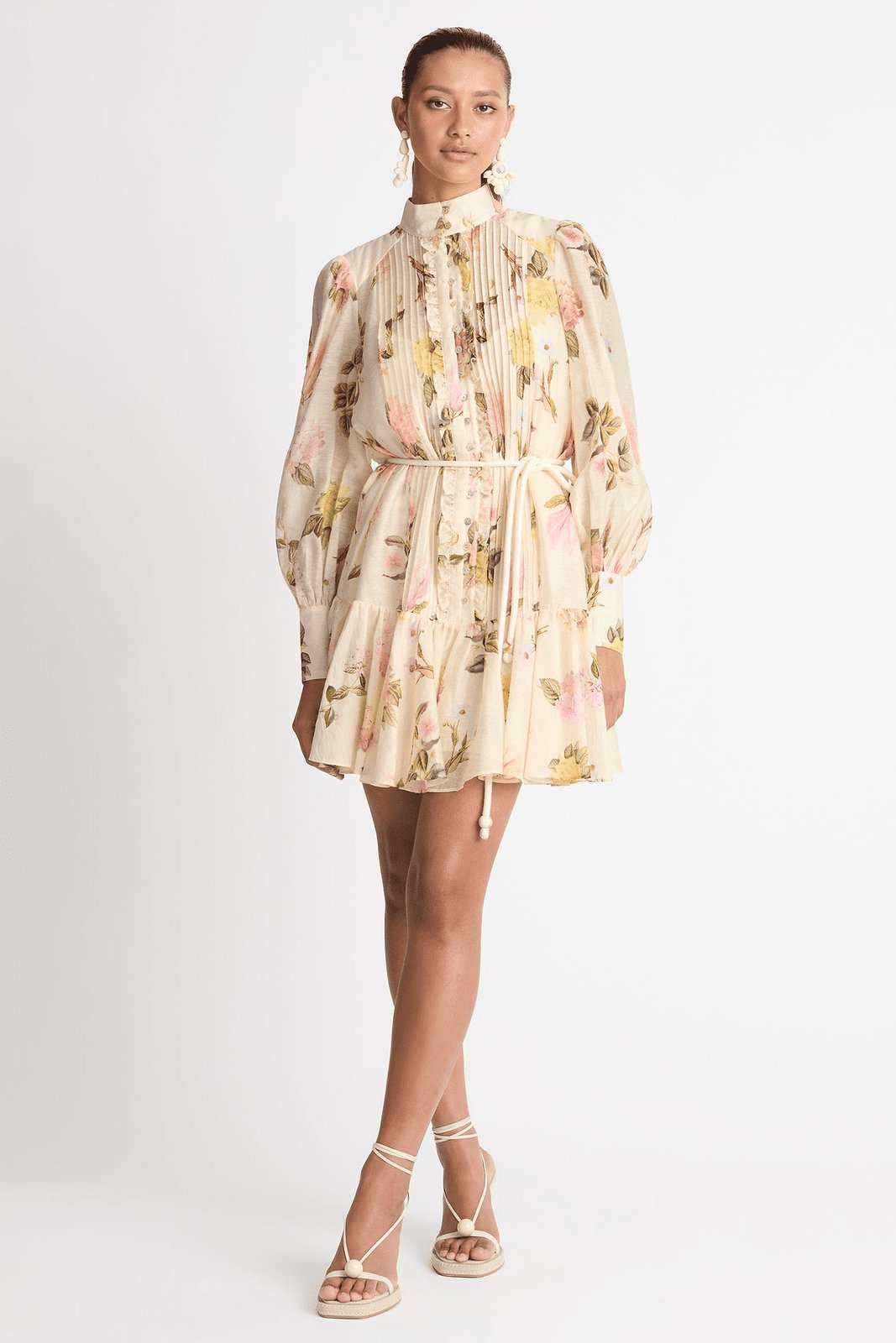 Pauline Laurent® |Mini robe chemise Jaidy avec dentelle