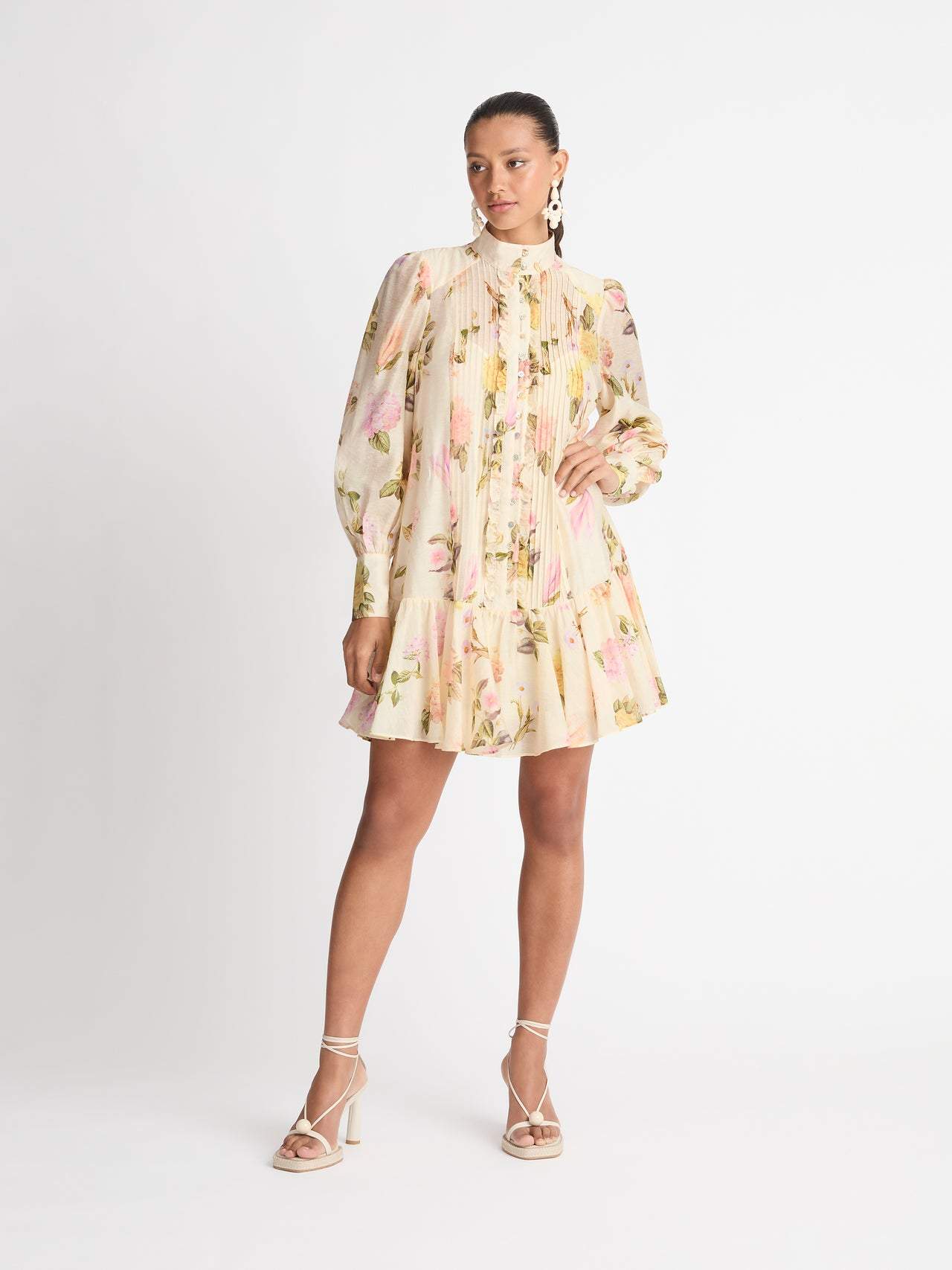 Pauline Laurent® |Mini robe chemise Jaidy avec dentelle