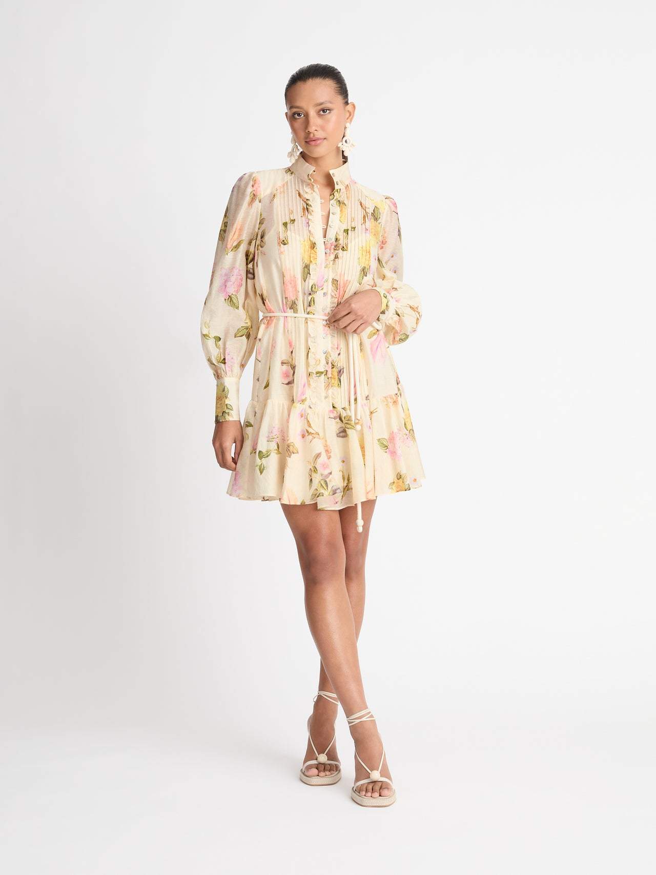 Pauline Laurent® |Mini robe chemise Jaidy avec dentelle