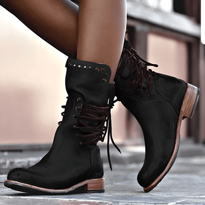 Bottes De Cowboy En Cuir À Multi Sangles Vintage Pour Femme