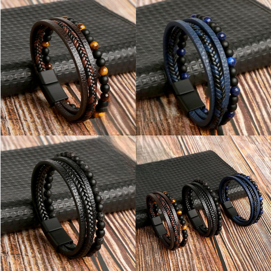 Bracelet Stell Artisanal En Cuir (Unisex)