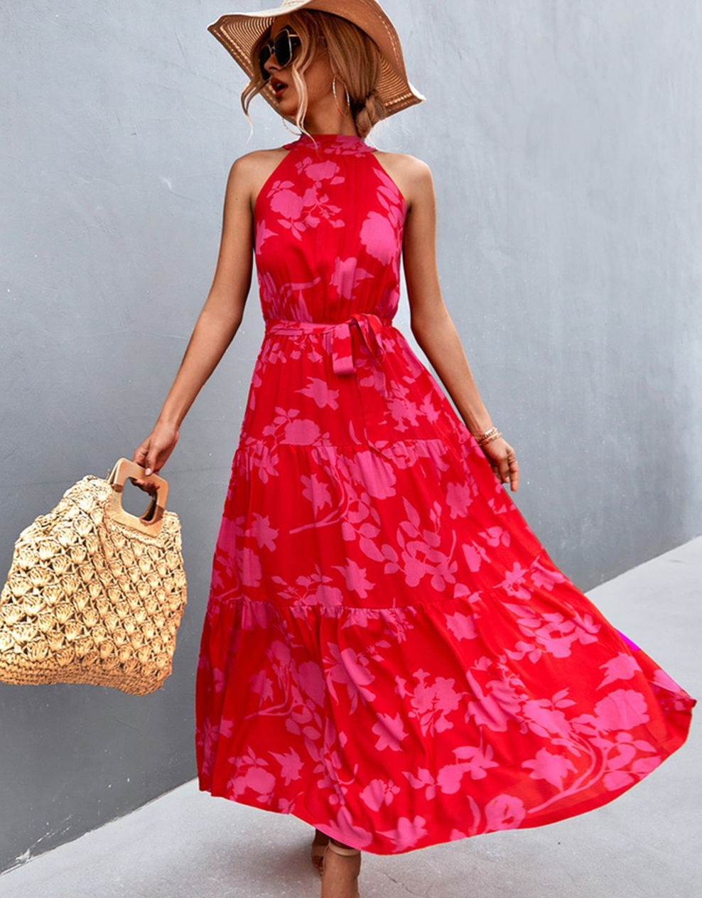 Robe sans manches avec imprimé estival