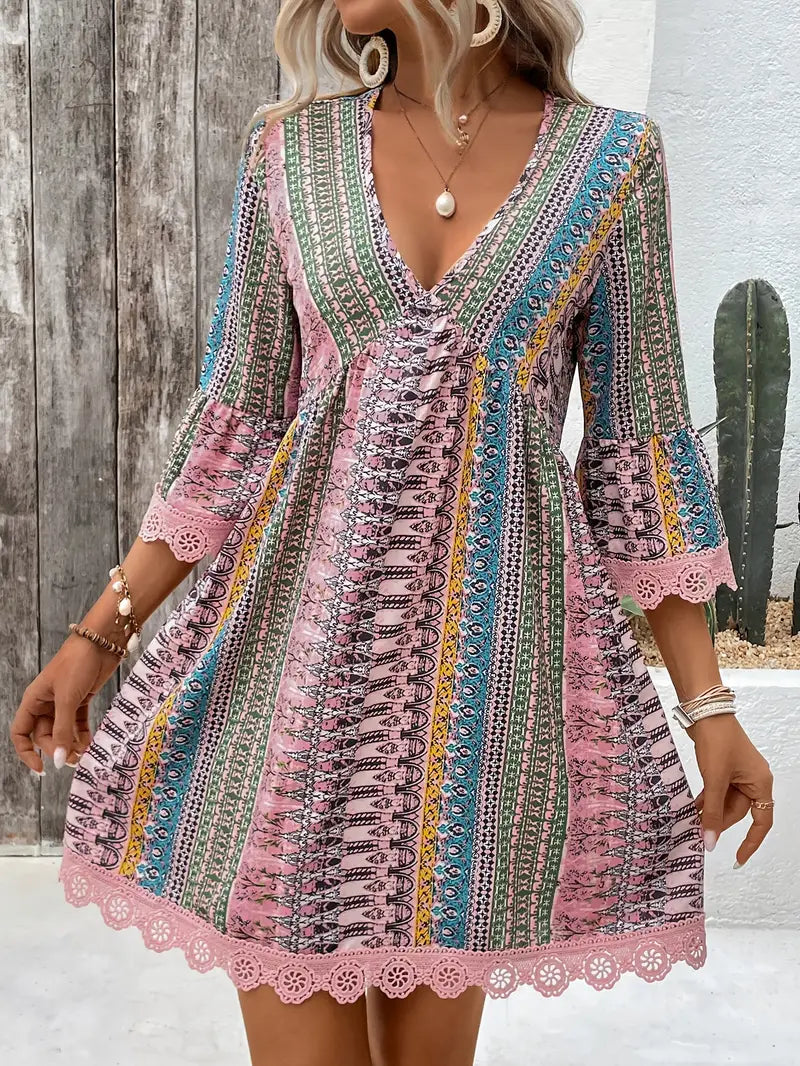 Robe Chic d'Été à Col V Profond