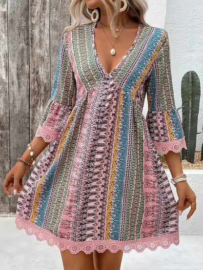 Robe Chic d'Été à Col V Profond