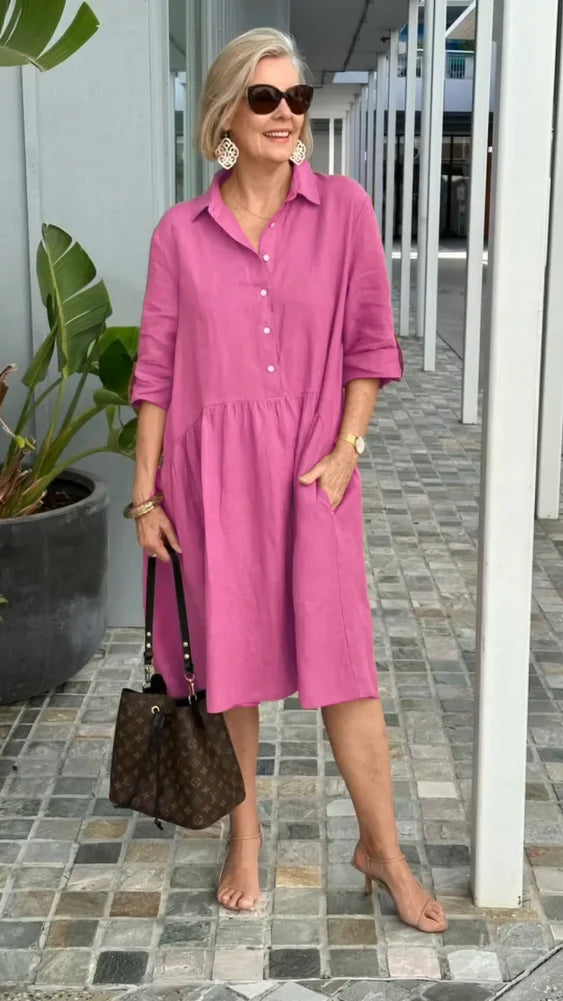 Nouvelle robe femme pour les loisirs en lin et coton