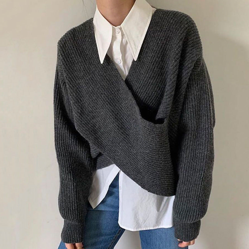 Benilde™ | Pull en maille croisée chic